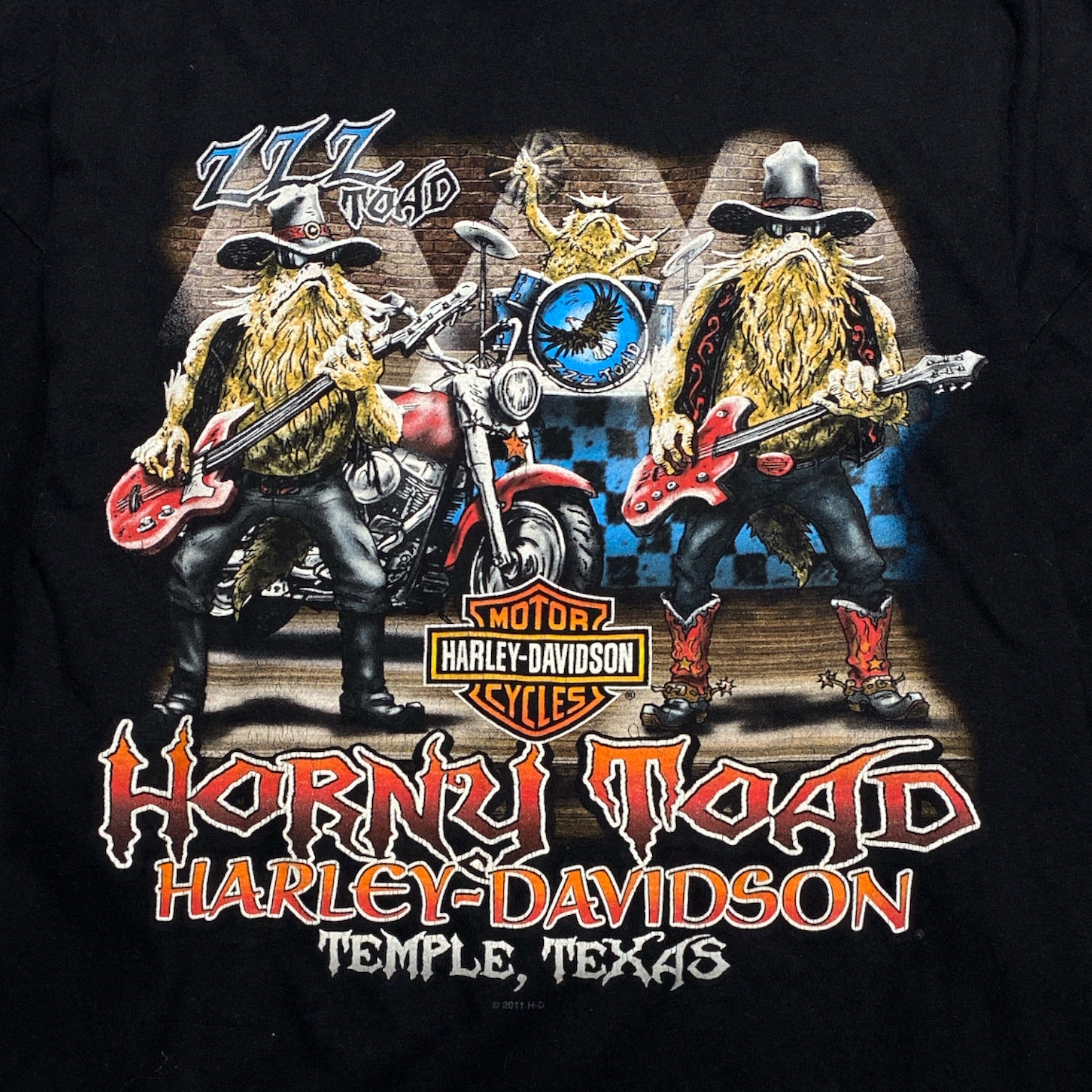 HARLEY-DAVIDSON MOTOR CYCLES V neck Tee vintage Texas  Horny Toad