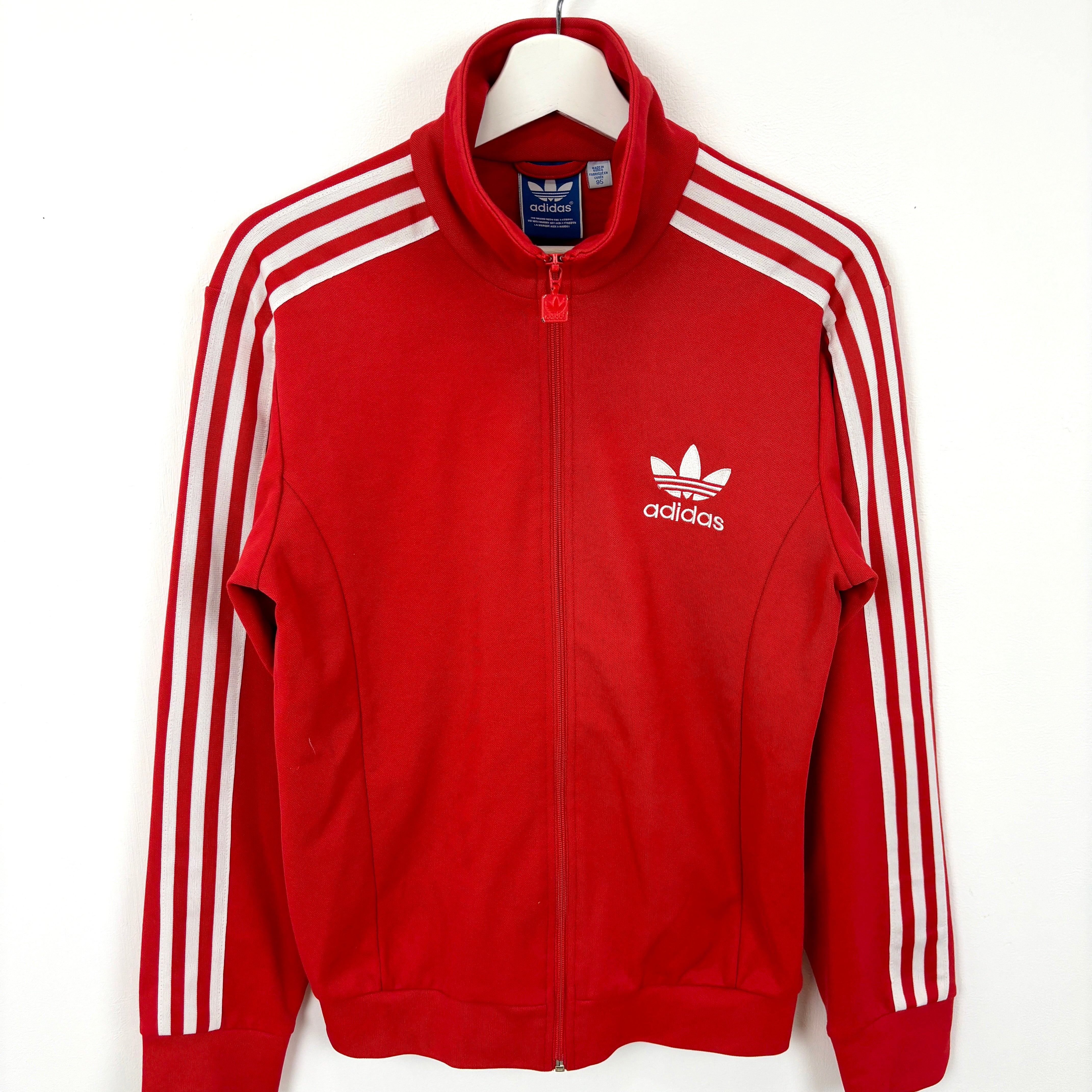 adidas Firebird Track Jacket Tracksuit Track TOP Red 3 Stripe.