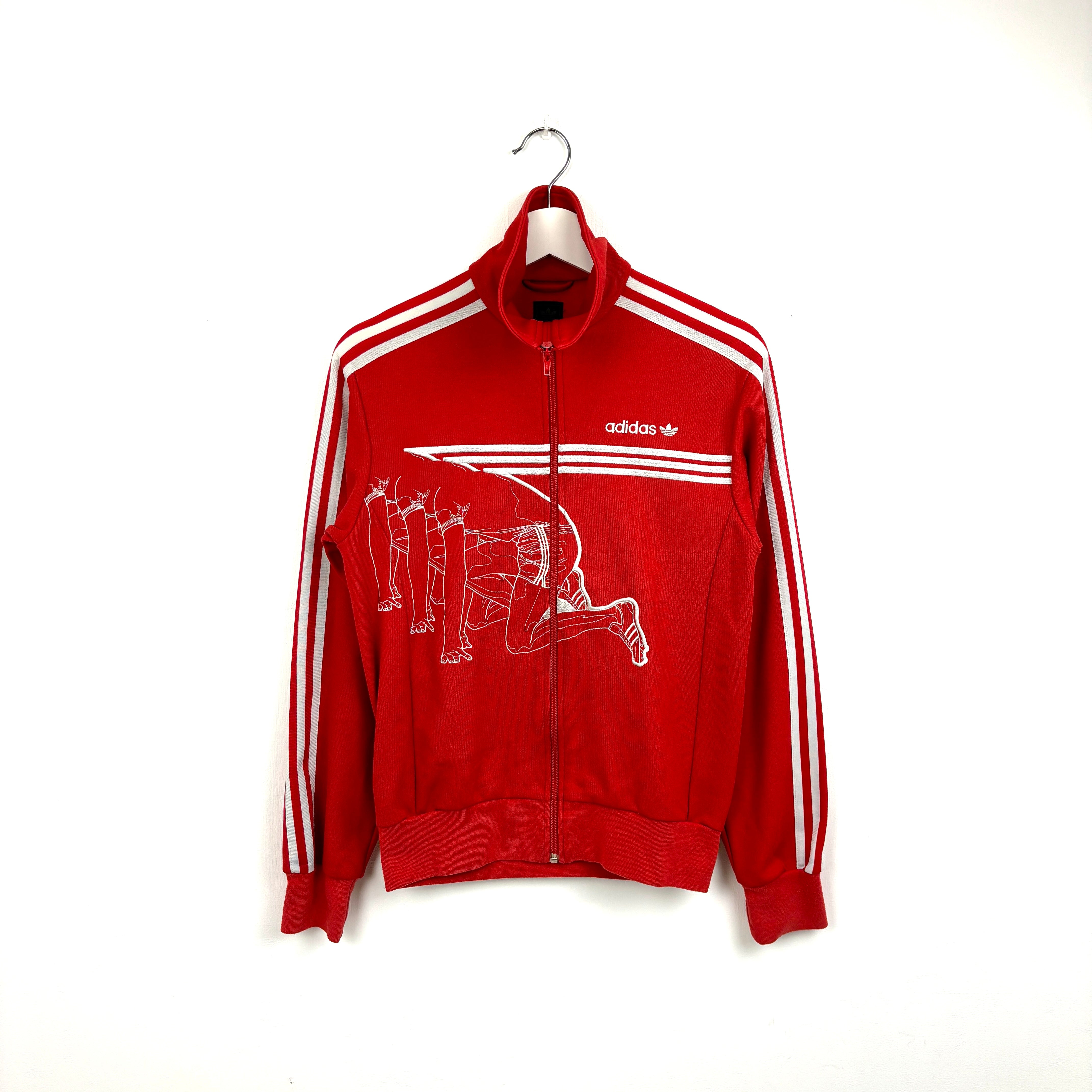 adidas 90s Firebird Track Jacket Tracksuit Track TOP 3 Stripe red