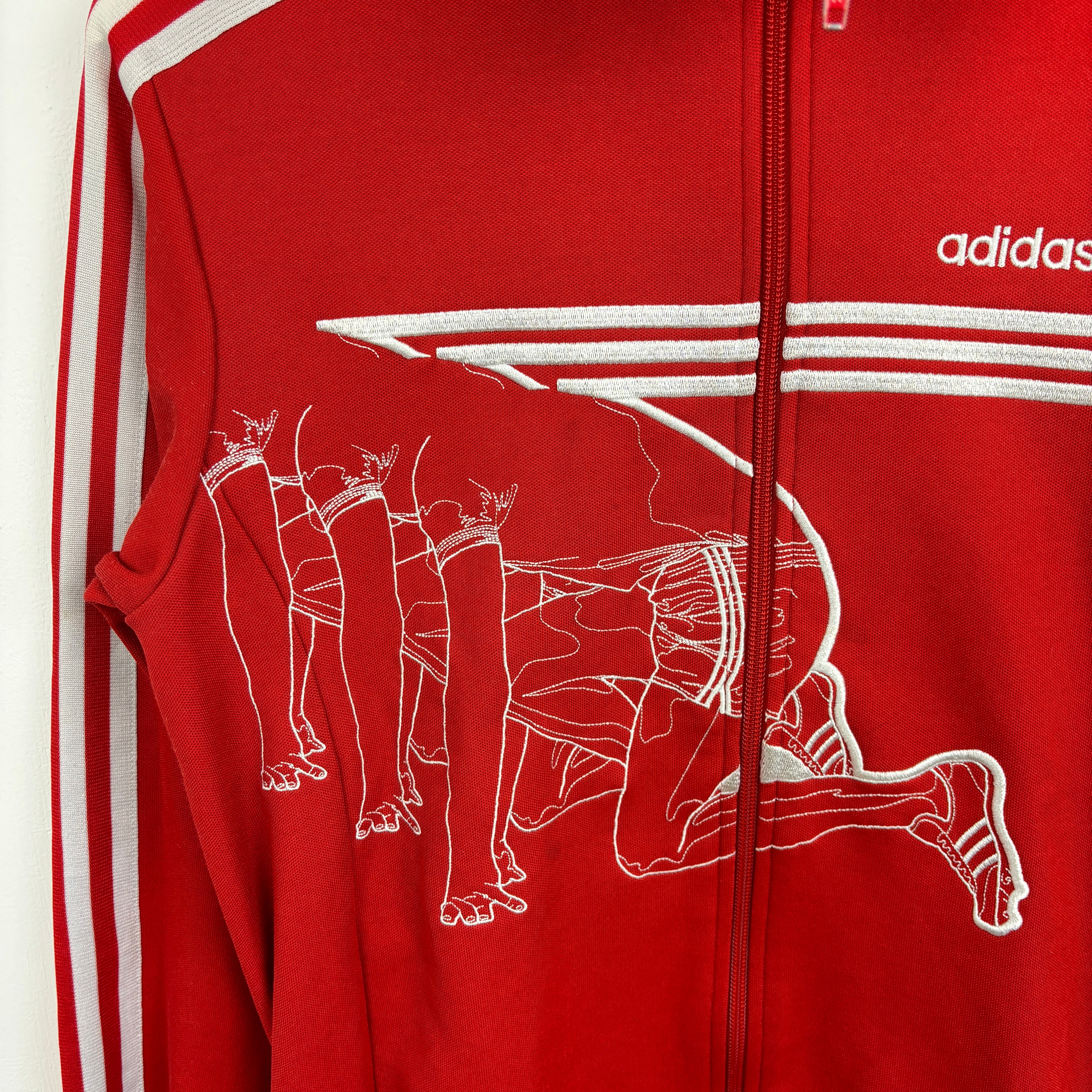 adidas 90s Firebird Track Jacket Tracksuit Track TOP 3 Stripe red