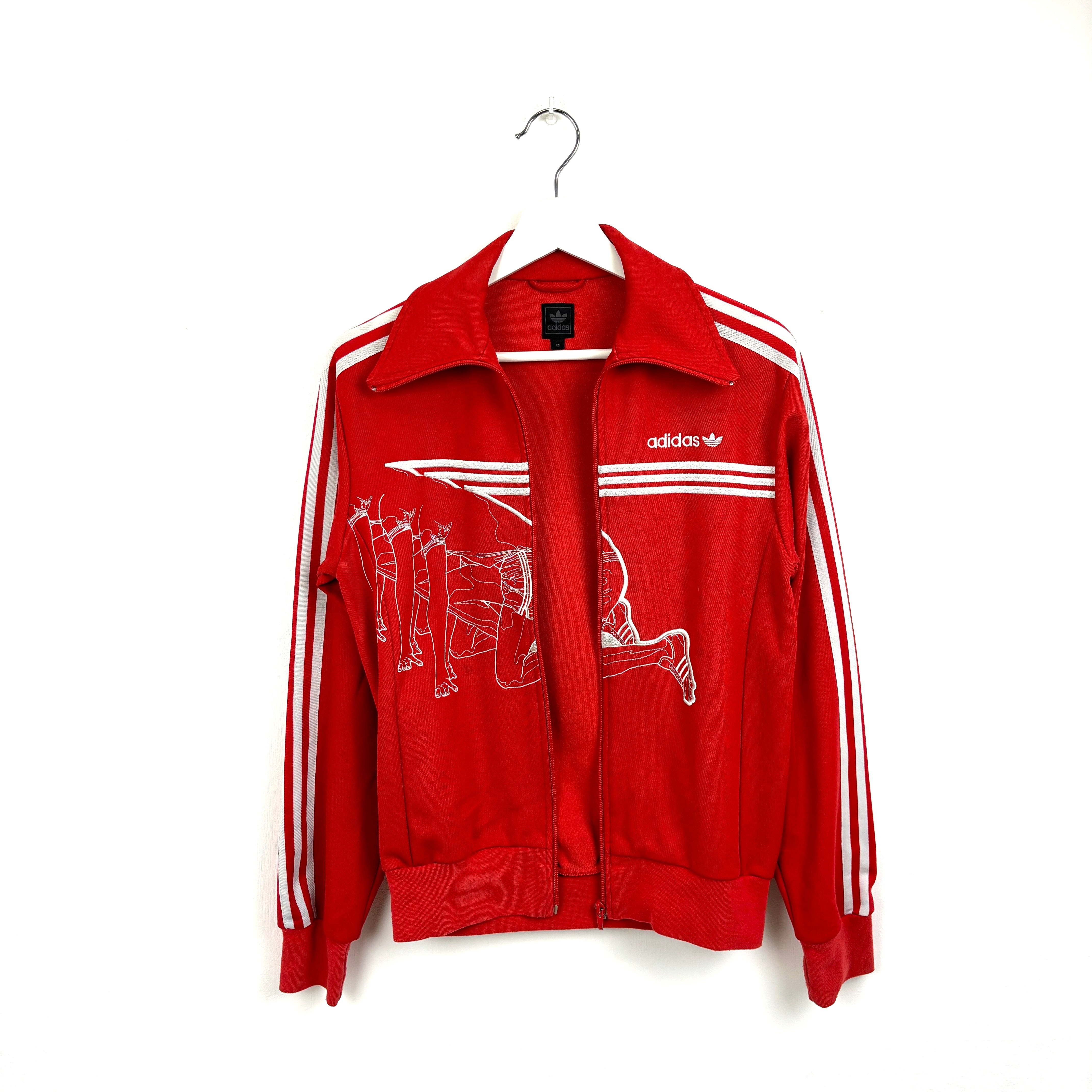 adidas 90s Firebird Track Jacket Tracksuit Track TOP 3 Stripe red