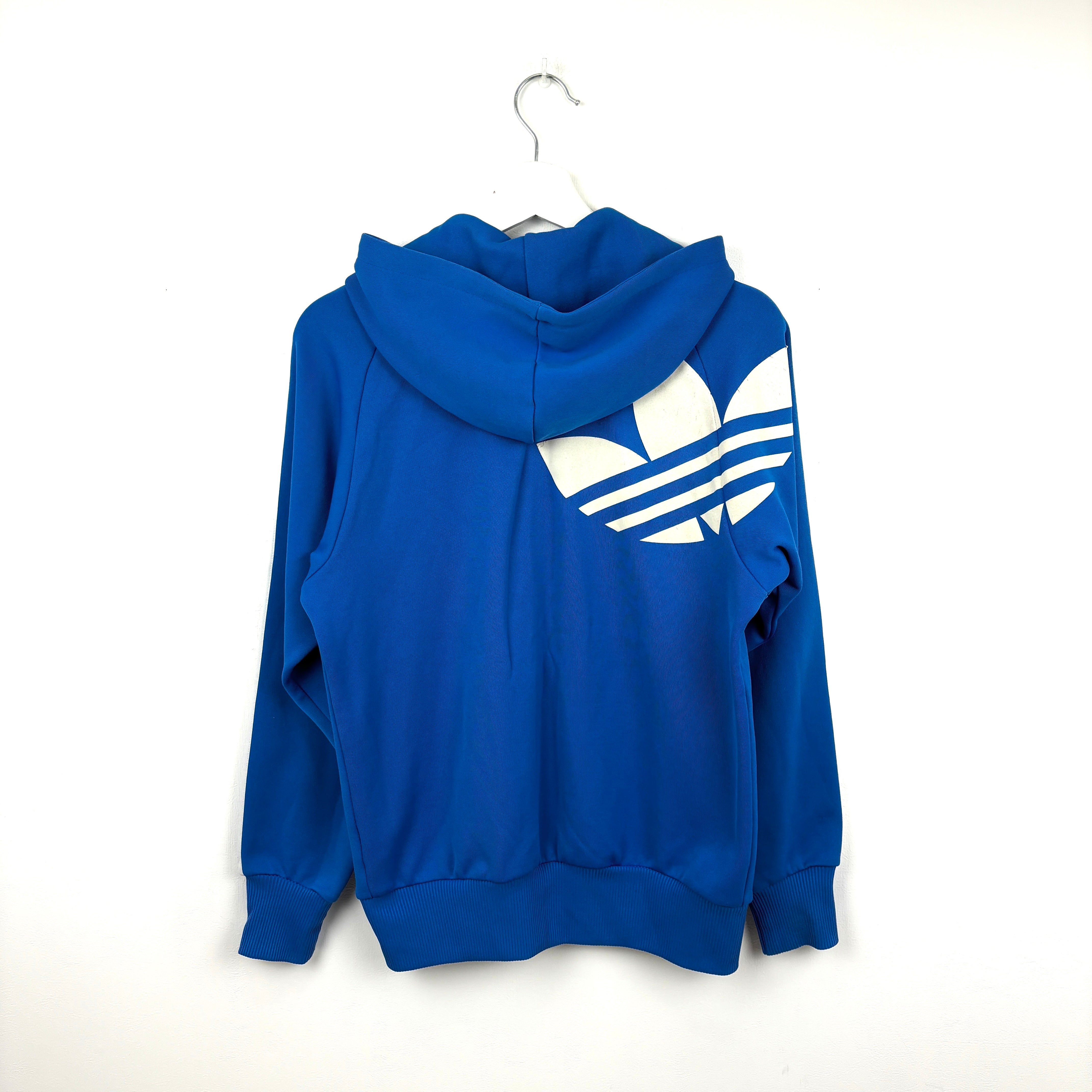 90s adidas Originals Trefoil Hoodie Jacket Blue Offset Logo