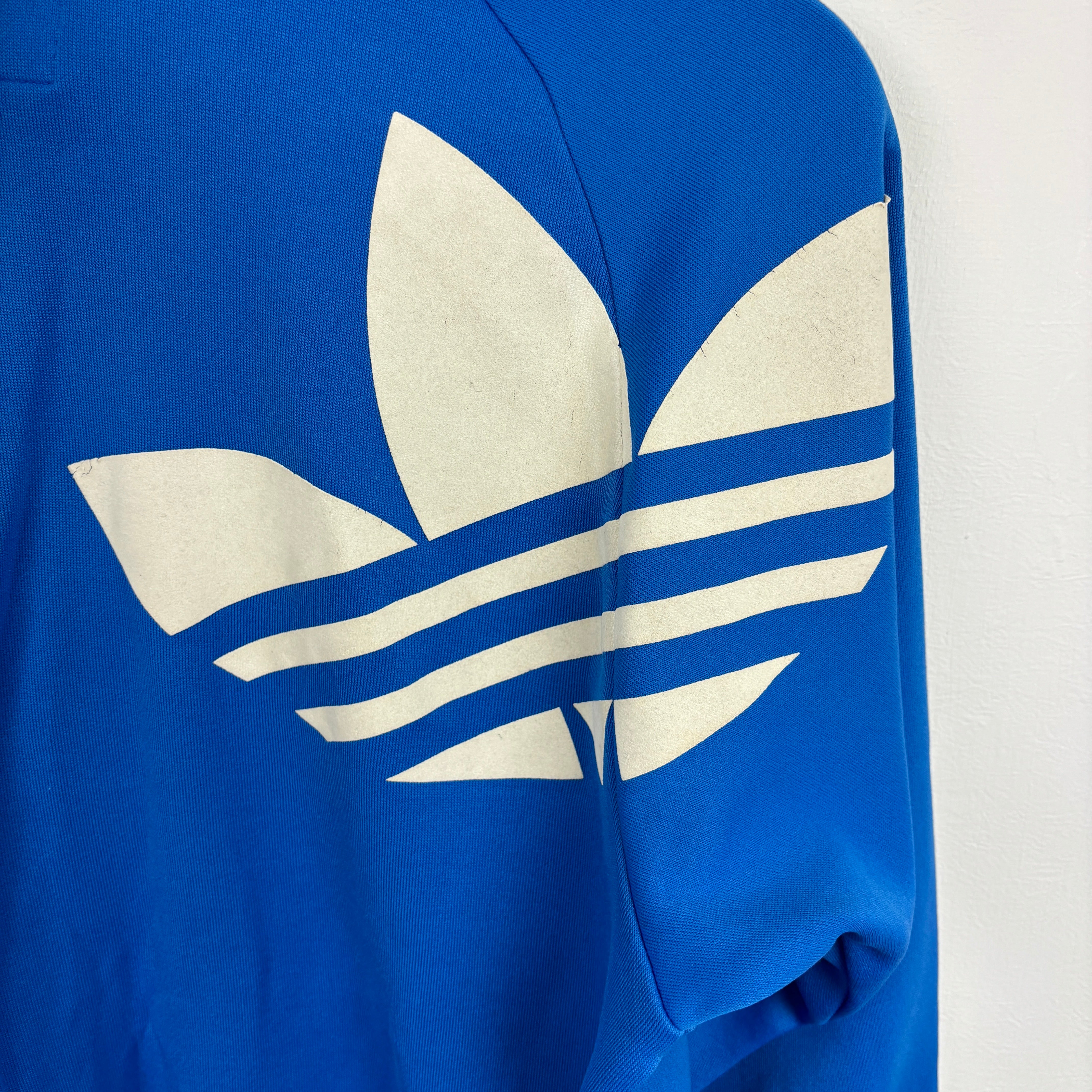 90s adidas Originals Trefoil Hoodie Jacket Blue Offset Logo