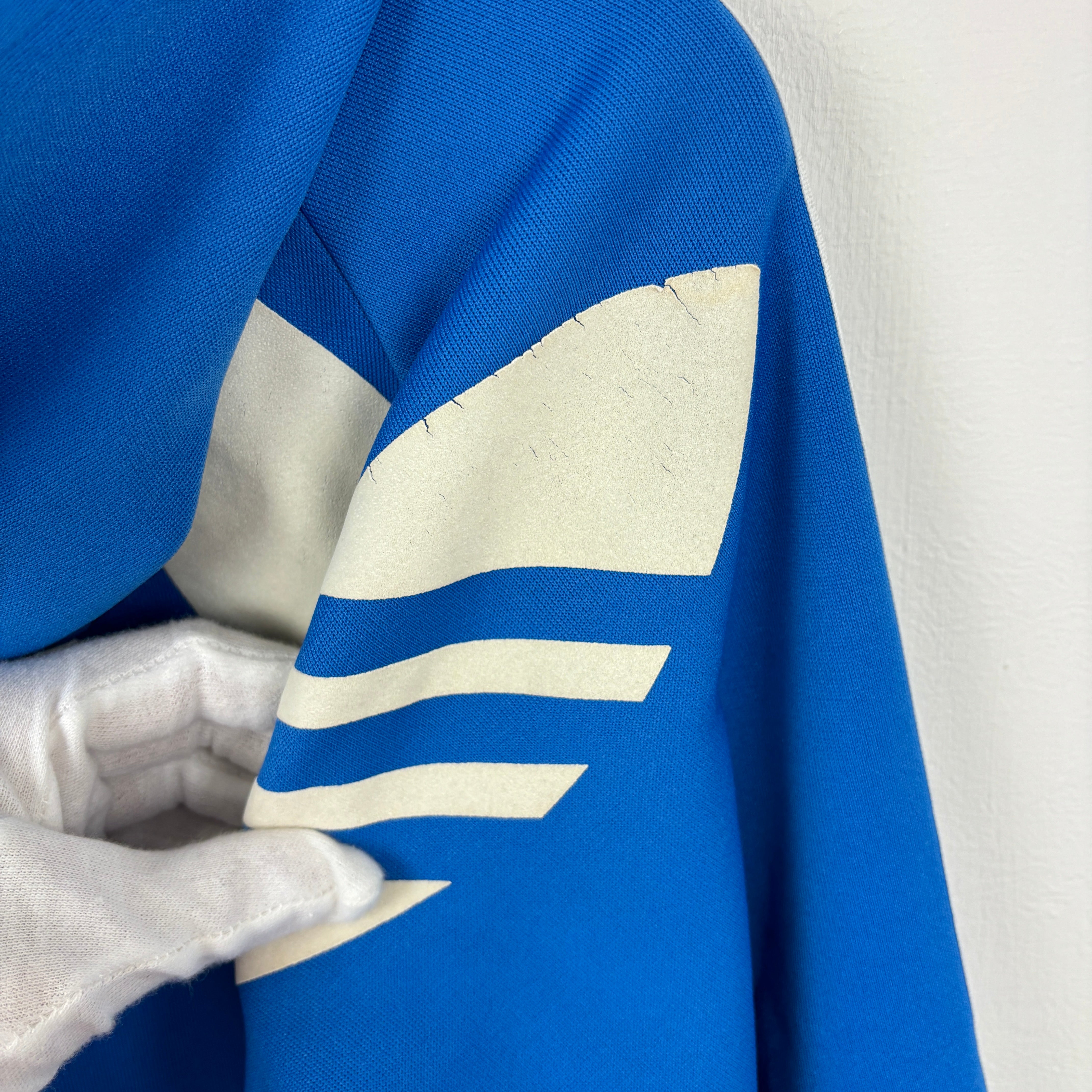 90s adidas Originals Trefoil Hoodie Jacket Blue Offset Logo