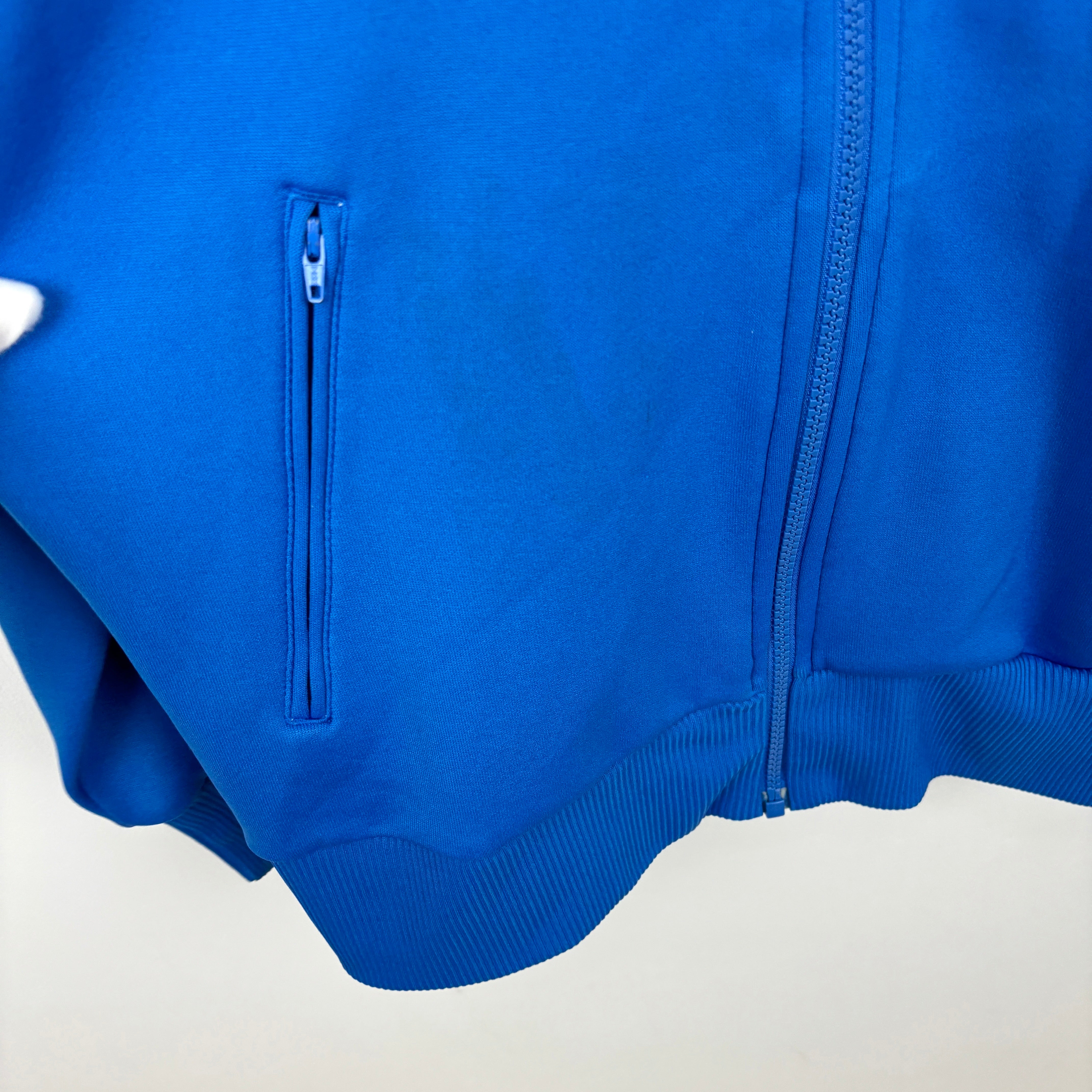 90s adidas Originals Trefoil Hoodie Jacket Blue Offset Logo