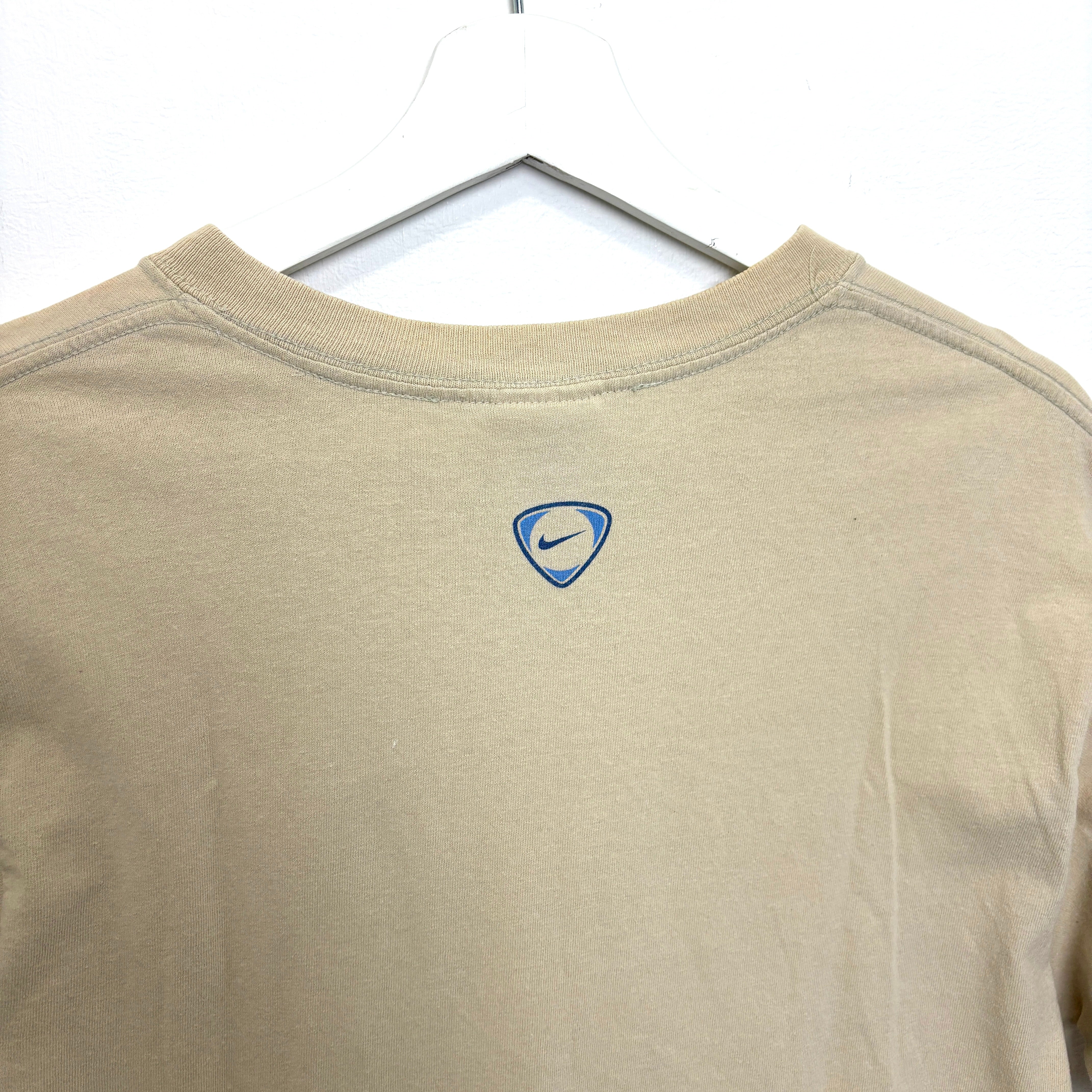 90s NIKE SAN DIEGO Surf Cup Graphic logo T-Shirt Beige Tee