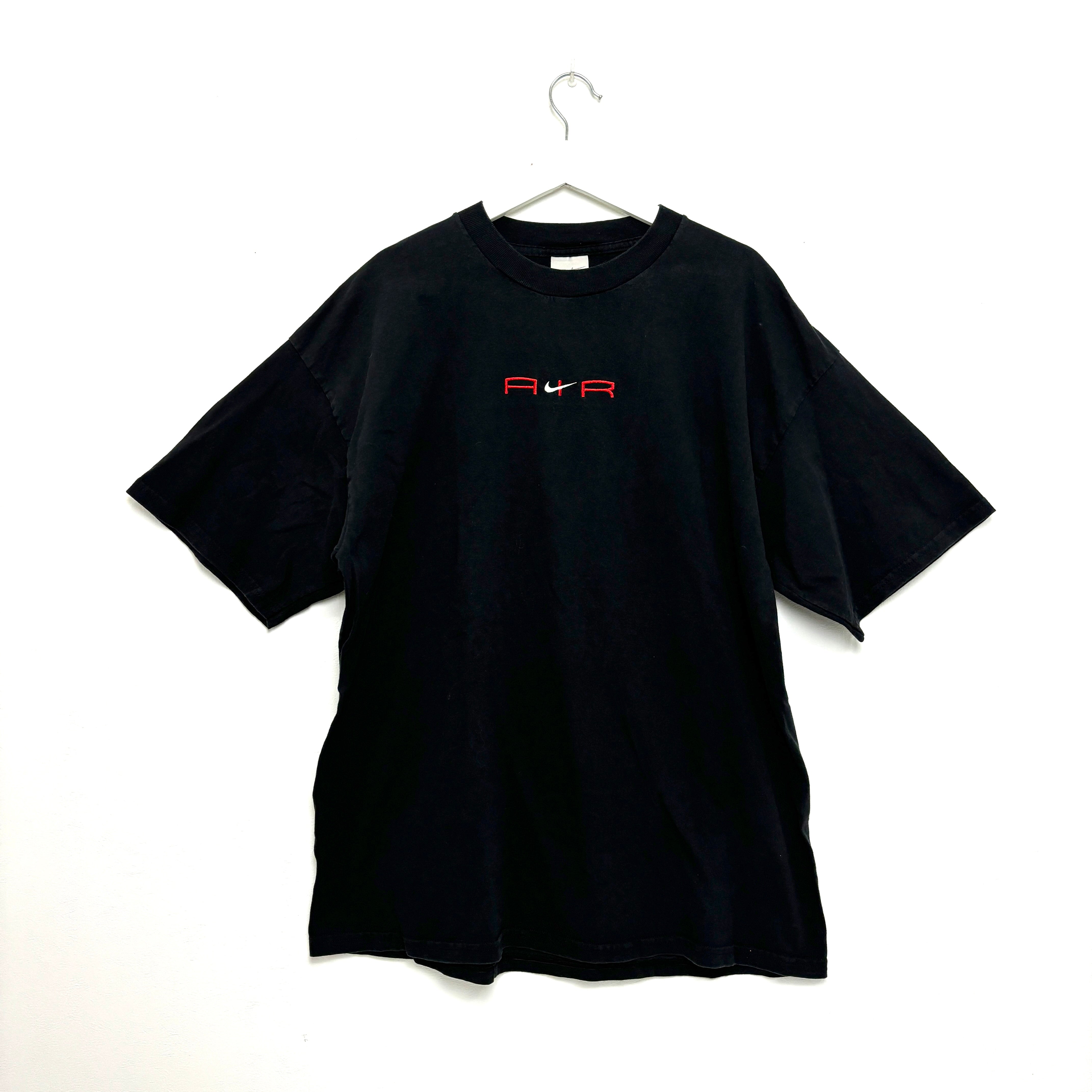00s NIKE Air logo Embroidered T-Shirt Black Tee