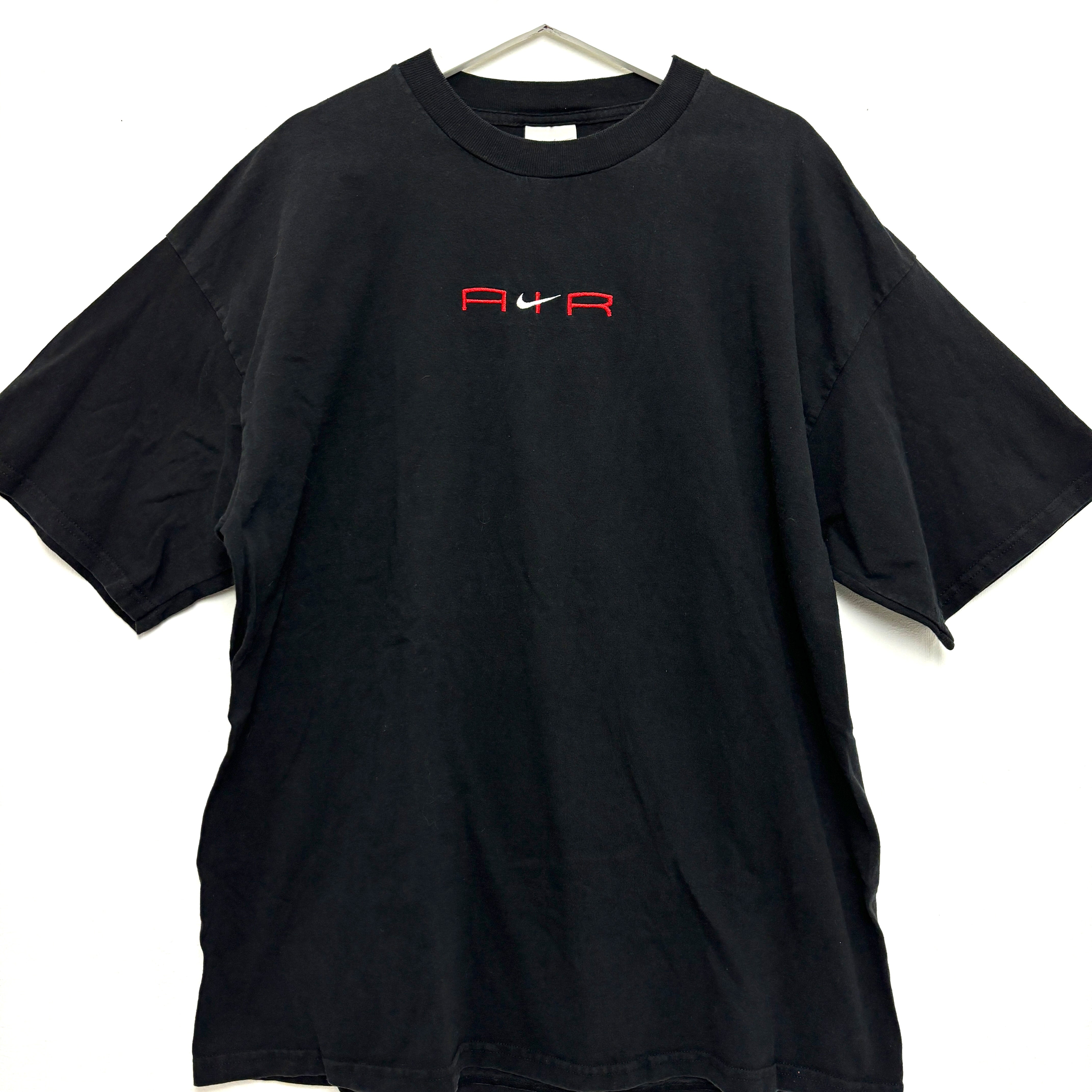 00s NIKE Air logo Embroidered T-Shirt Black Tee