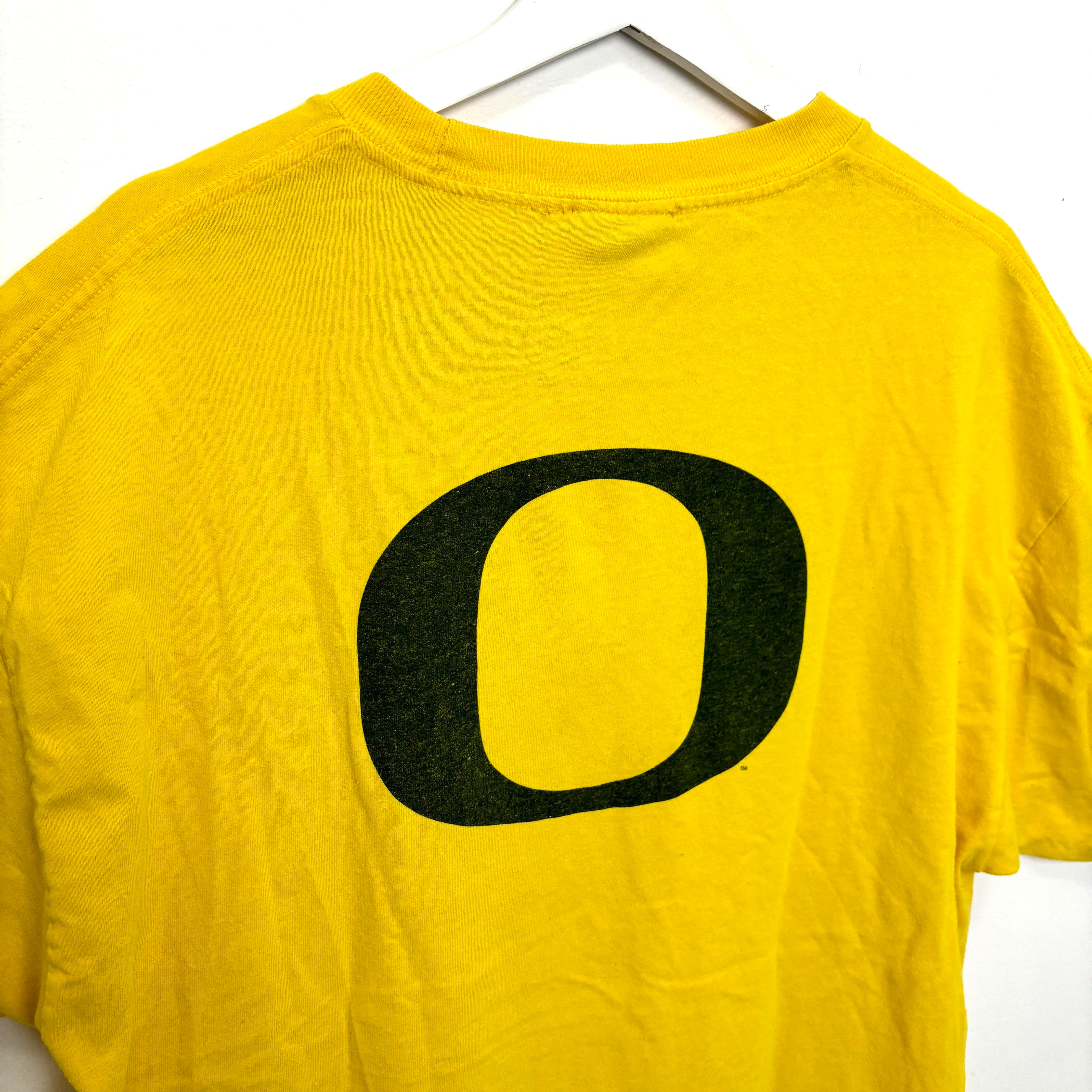 90s NIKE Yellow T-Shirt Oregon Ducks Football Logo Tee