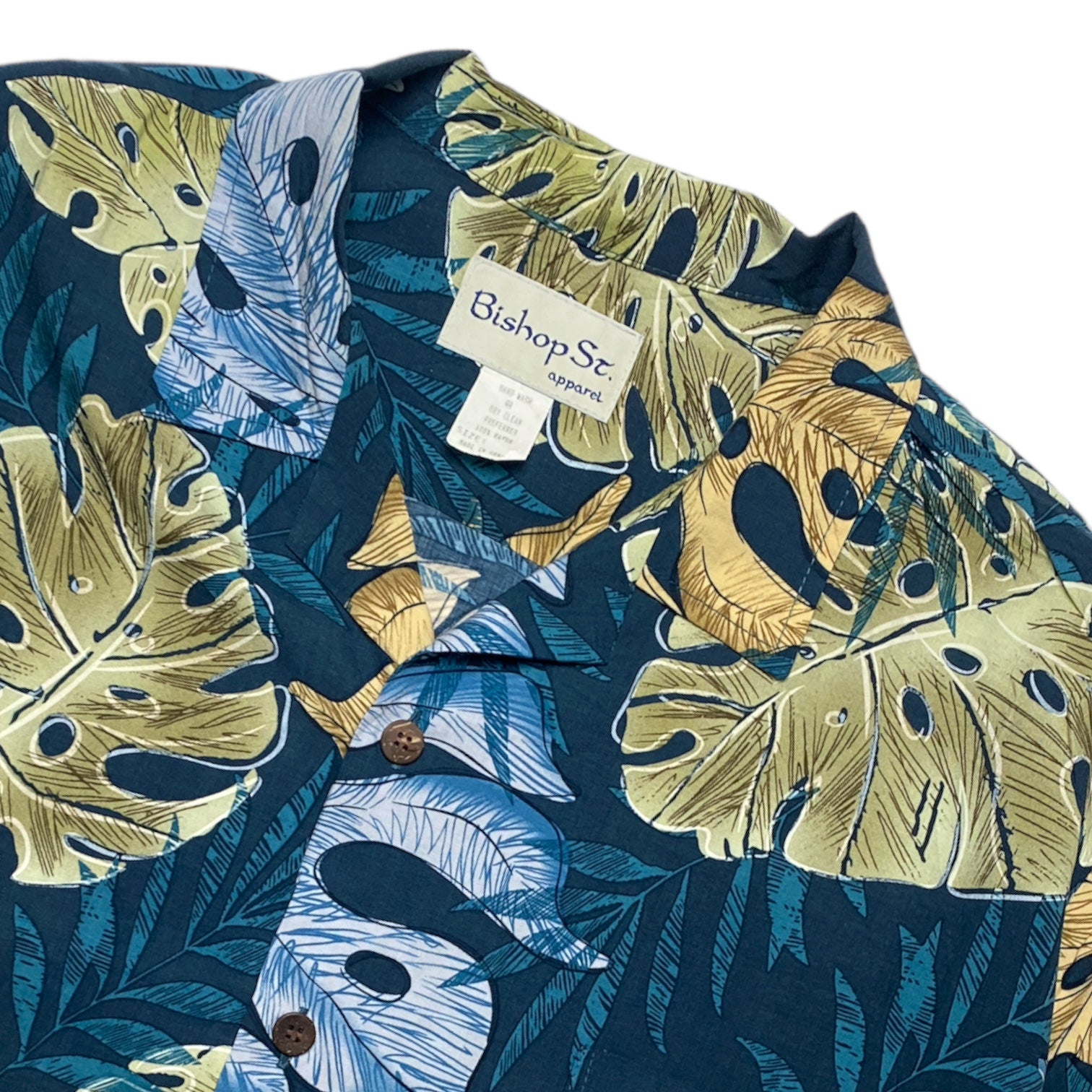 Bishop St. Hawaian Aloha Shirt Made in HAWAI USA RAYON