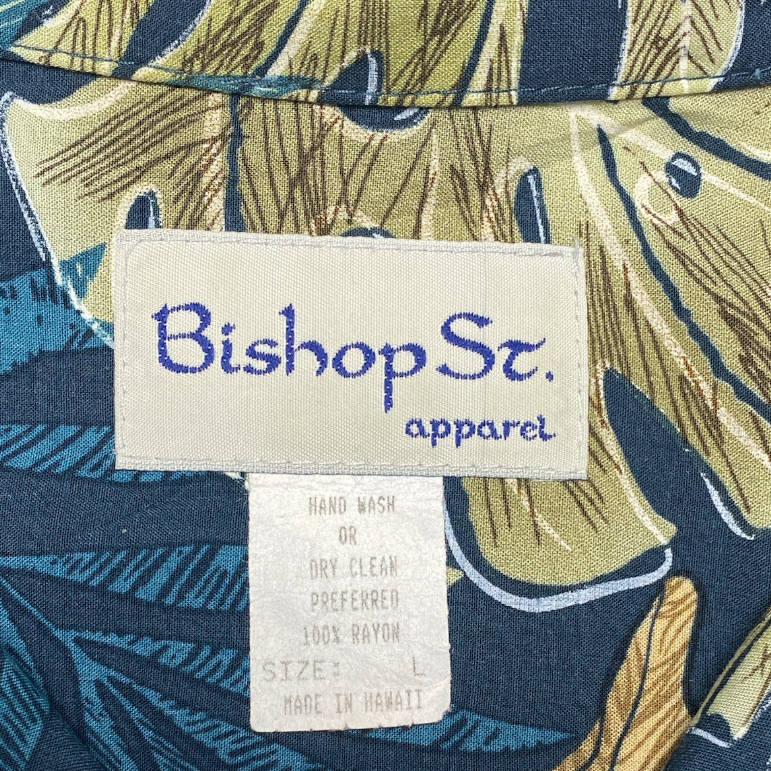 Bishop St. Hawaian Aloha Shirt Made in HAWAI USA RAYON