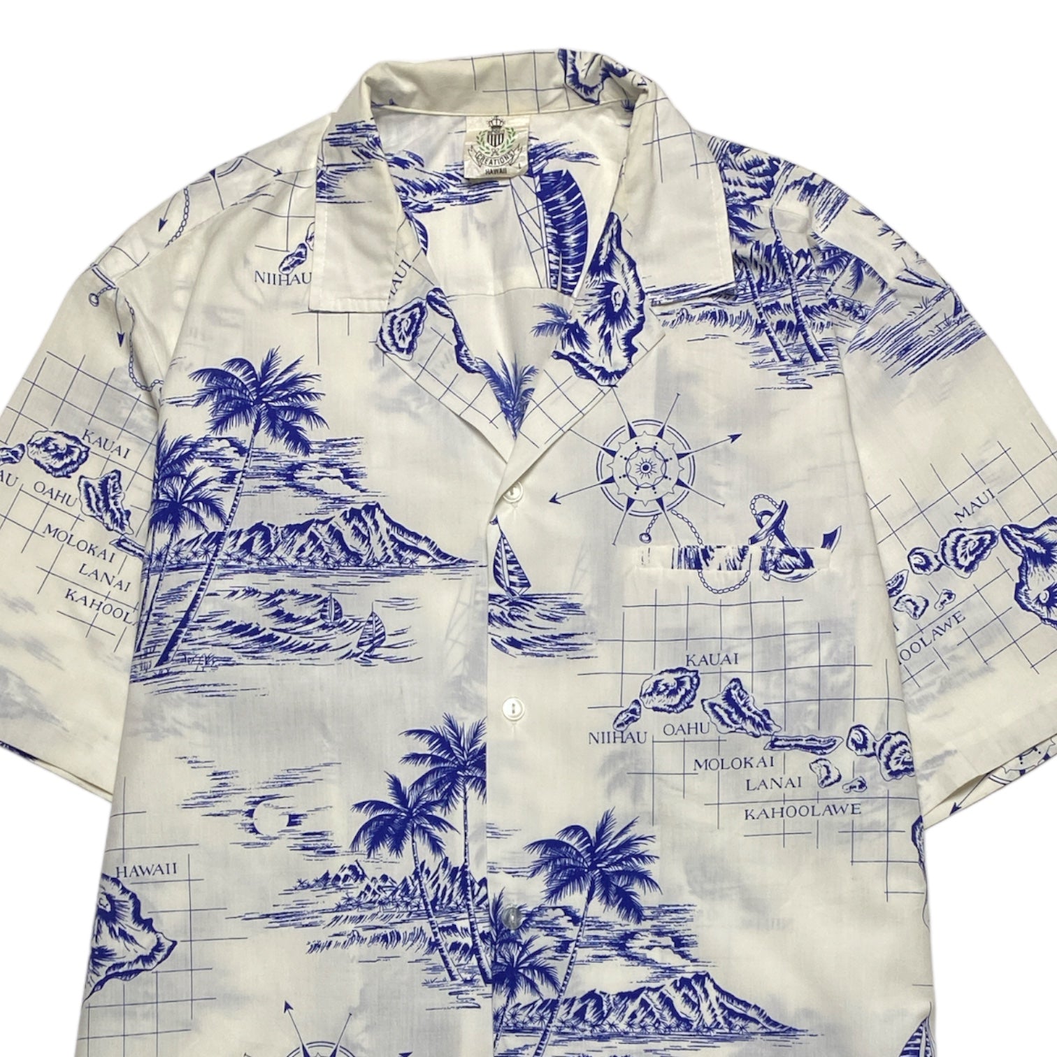 ROYAL CREATIONS Hawaiian Aloha Shirt Made in HAWAI.USA