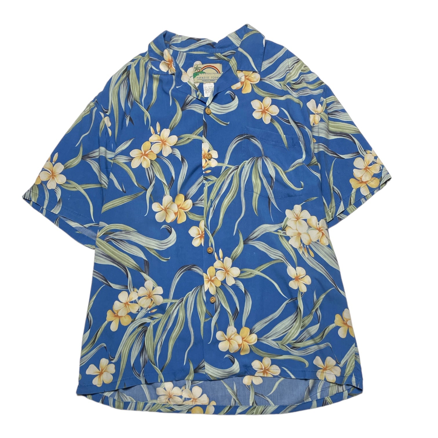 PARADISE FOUND Hawaiian Aloha Shirt Made in HAWAI.USA RAYON