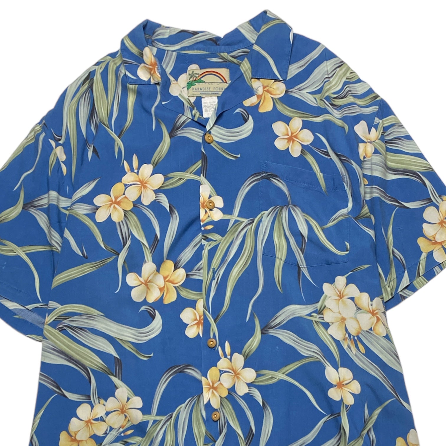 PARADISE FOUND Hawaiian Aloha Shirt Made in HAWAI.USA RAYON