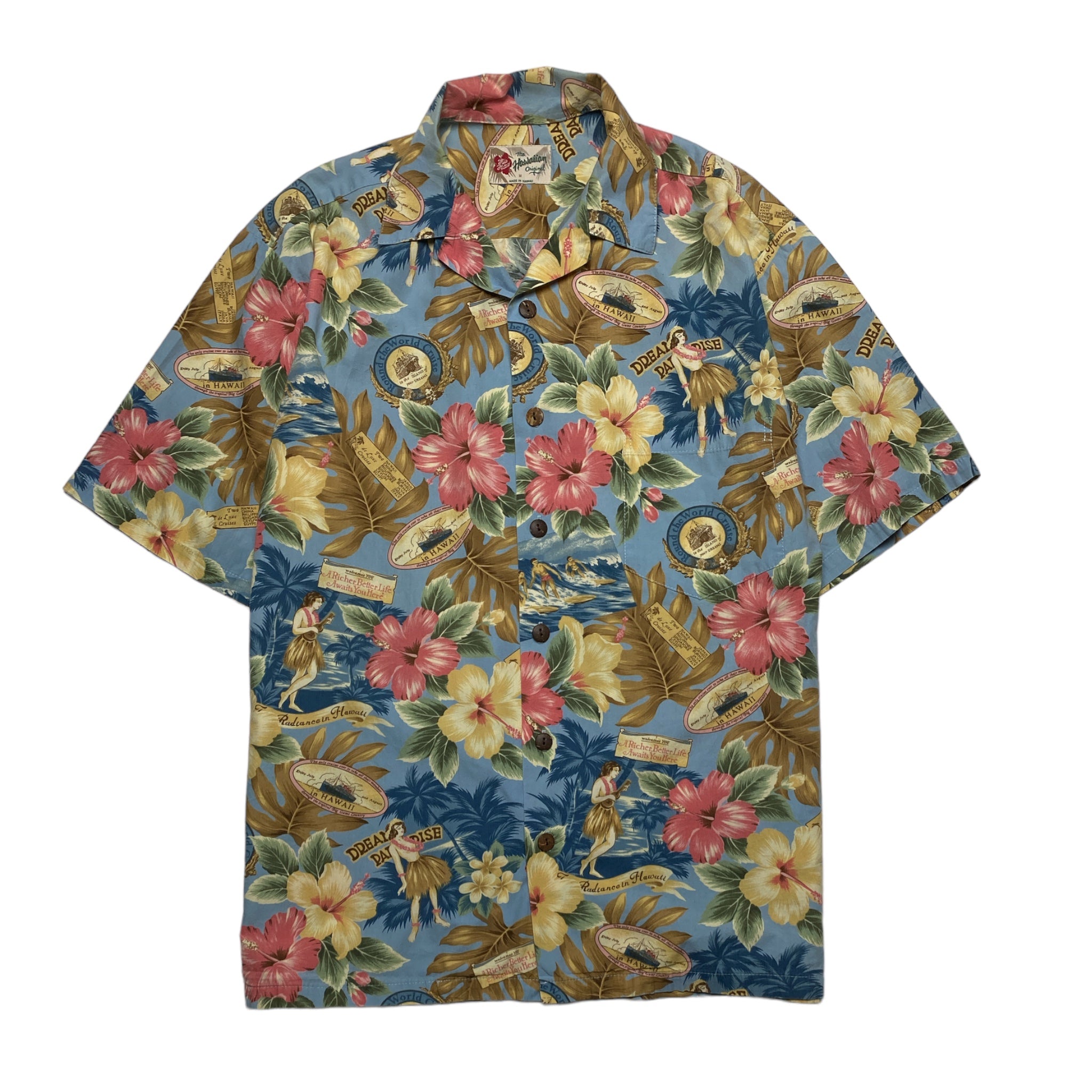 Hilo Hattie Hawaian Aloha Shirt Made in HAWAI USA