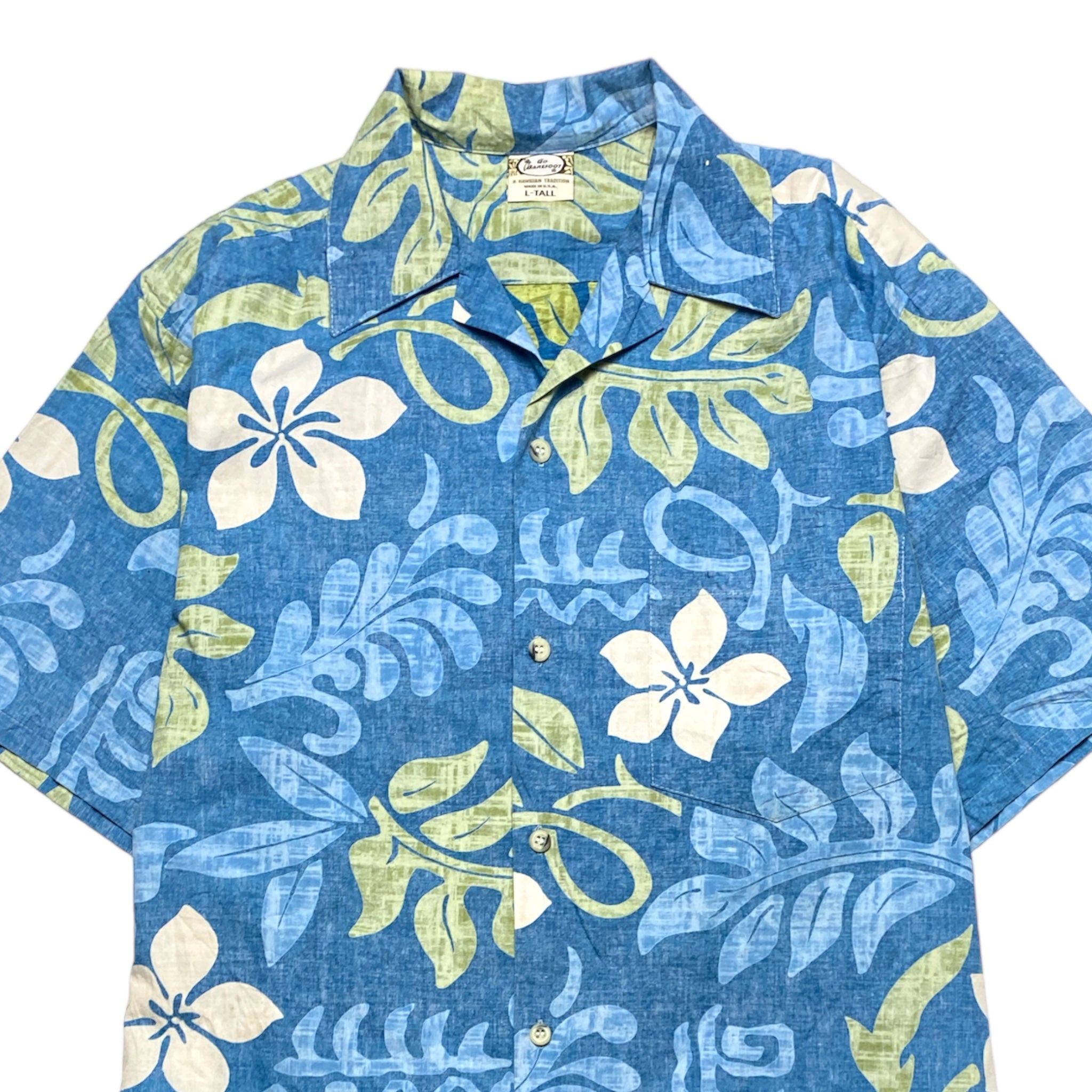 GO BAREFOOT Hawaian Aloha Shirt Made in HAWAI.USA