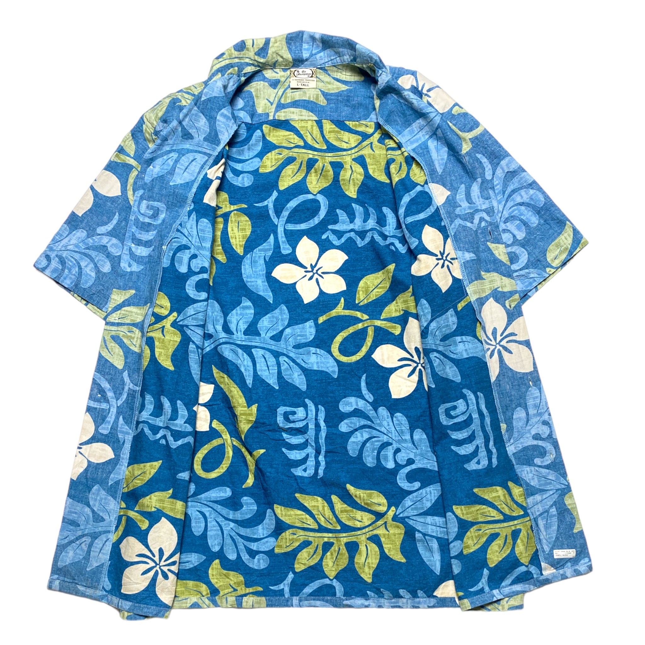 GO BAREFOOT Hawaian Aloha Shirt Made in HAWAI.USA