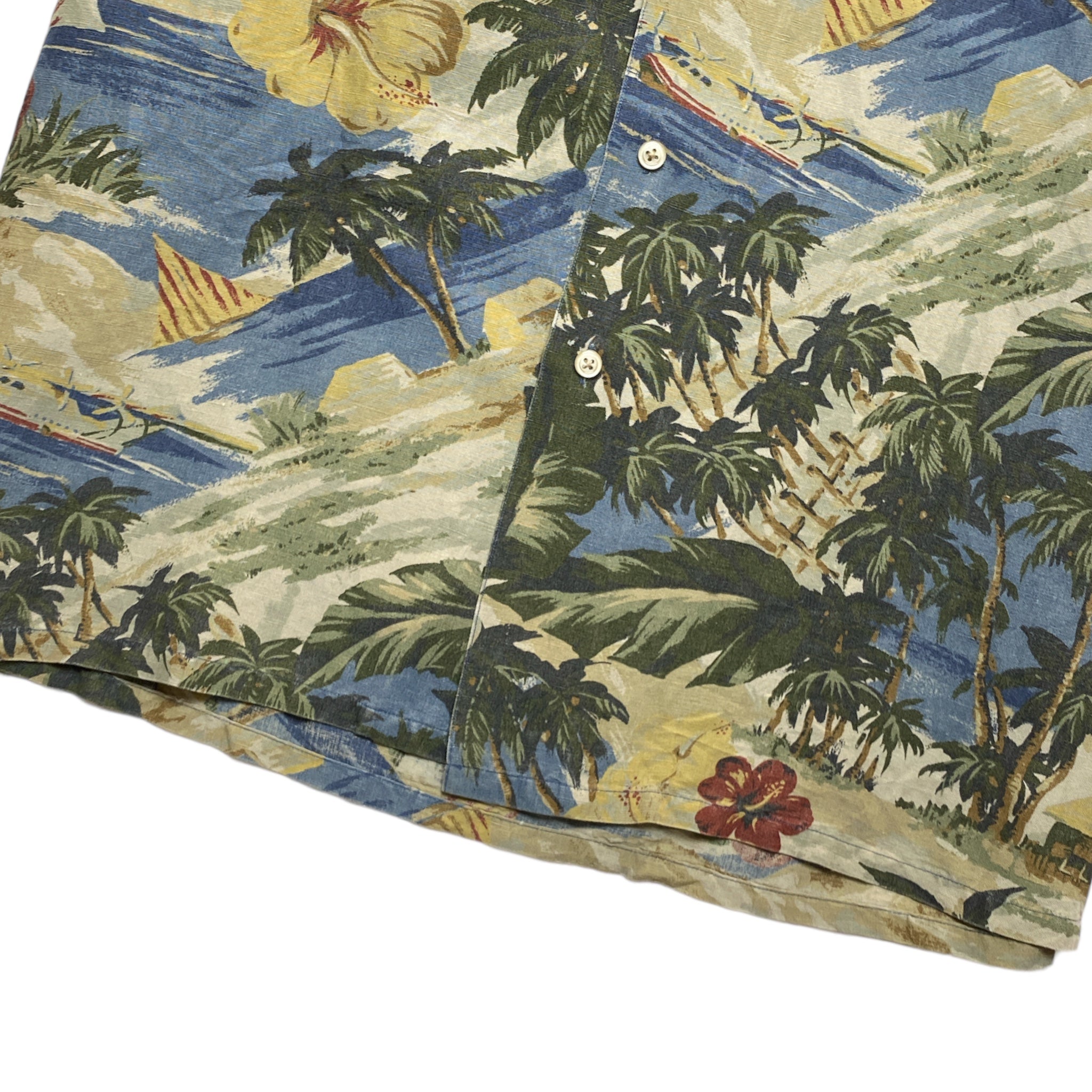 nautica Hawaiian Aloha Shirt LINE RAYON