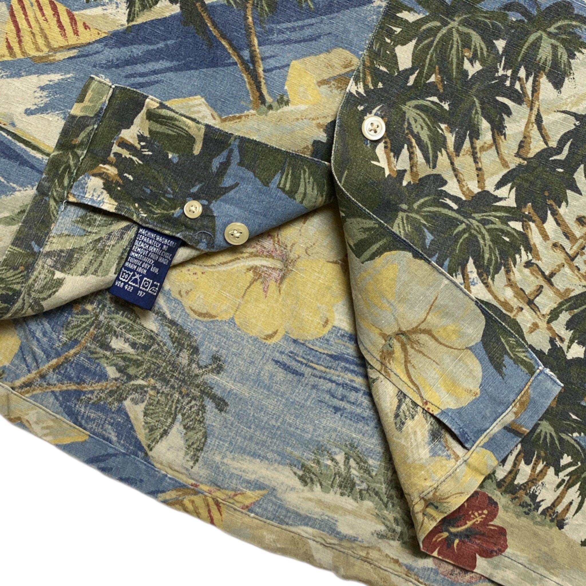 nautica Hawaiian Aloha Shirt LINE RAYON