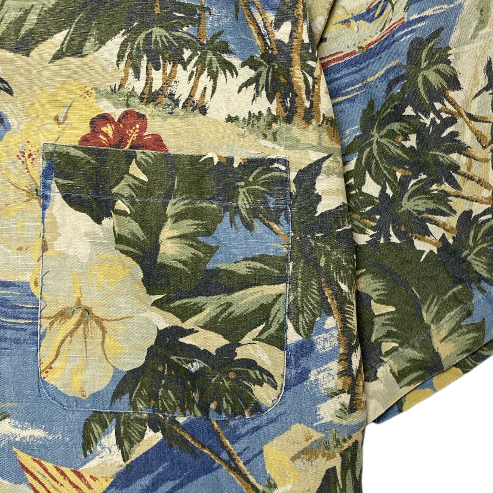 nautica Hawaiian Aloha Shirt LINE RAYON