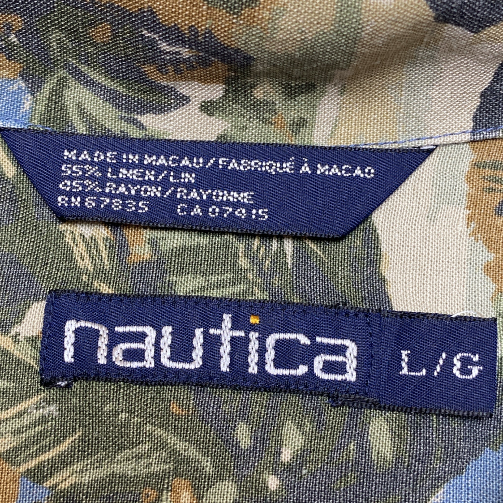 nautica Hawaiian Aloha Shirt LINE RAYON