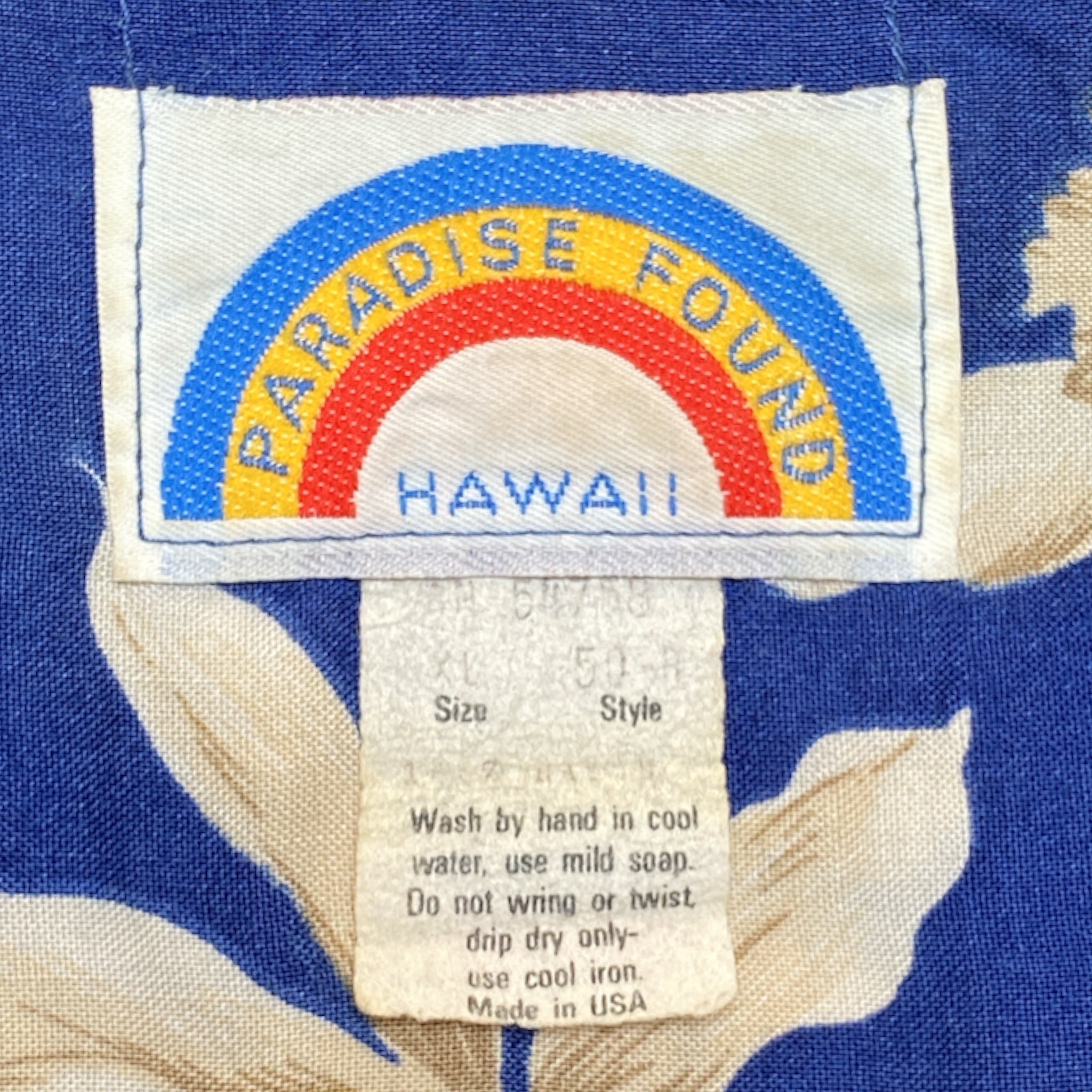 PARADICE FOUND Hawaian Aloha Shirt Made in HAWAI USA