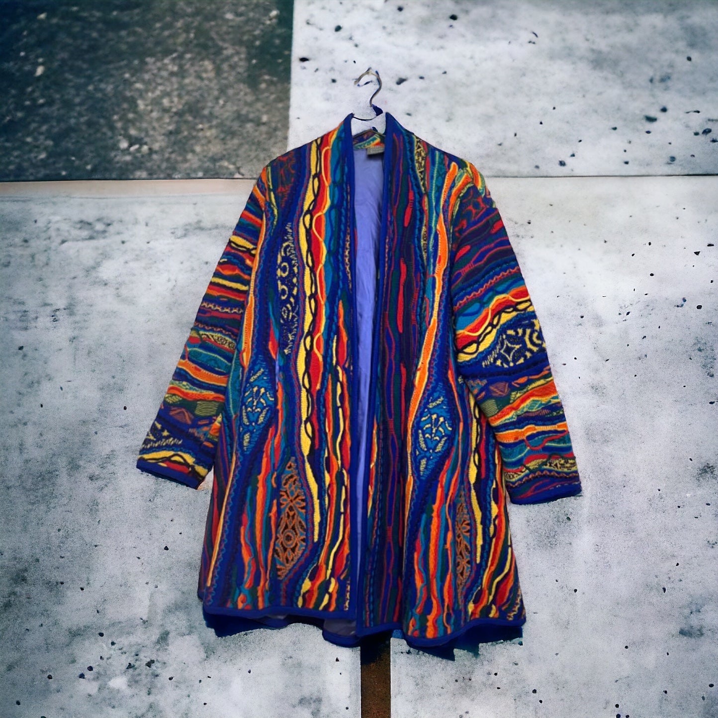 Special Vintage COOGI Wool 3D Knit Loose  Gown Coat